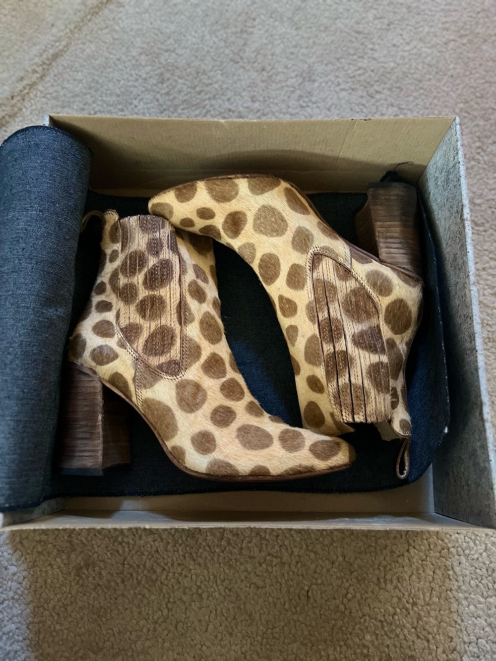 Freebird by Steven Janelle Giraffe-Spot Ankle Boots - Brown/Tan - Picture 4 of 6